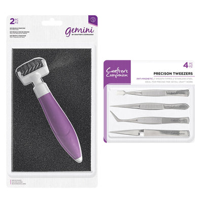 Gemini Die Brush Tool and Foam Pad with FREE Precision Tweezers