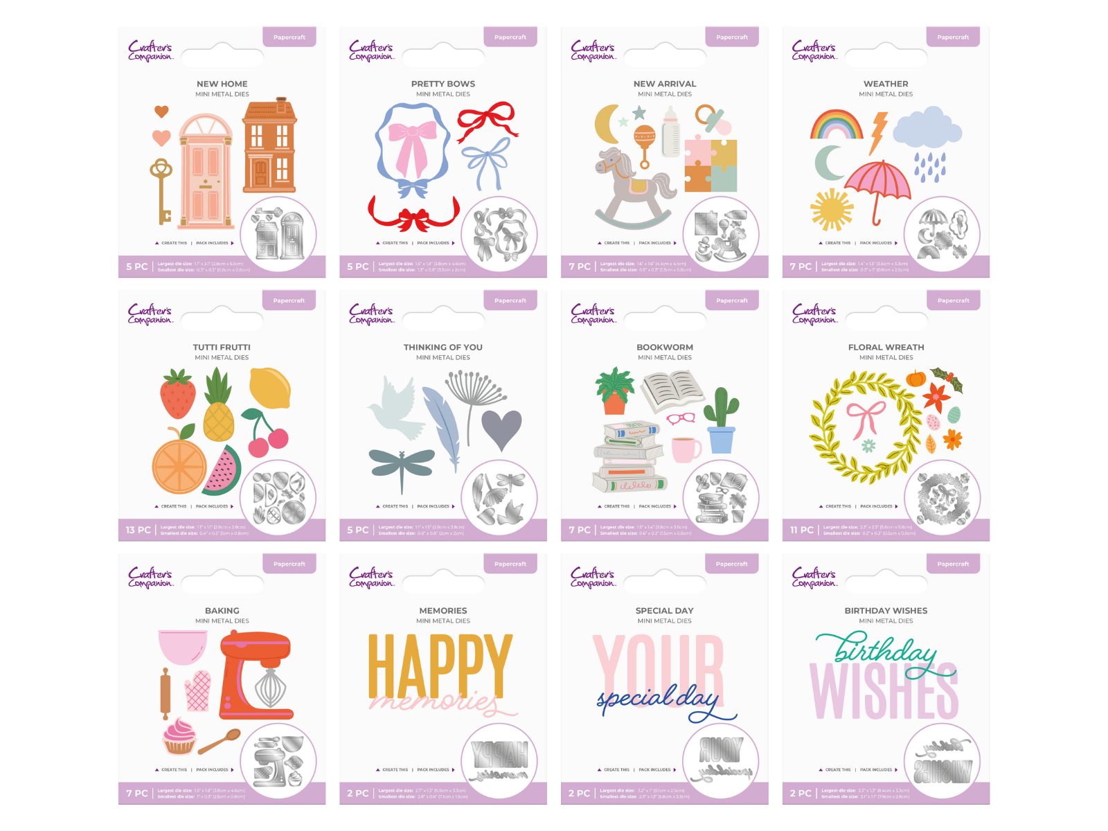 Crafter's Companion Mini Dies 12pc Collection