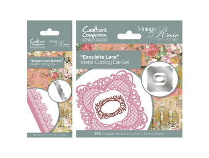 Nature's Garden Vintage Rose Metal Die Duo