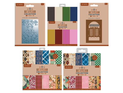 Western Collection Paper, Card, Die and Embossing Folder 5pc Collection