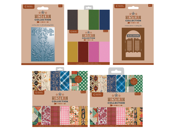 Western Collection Paper, Card, Die and Embossing Folder 5pc Collection