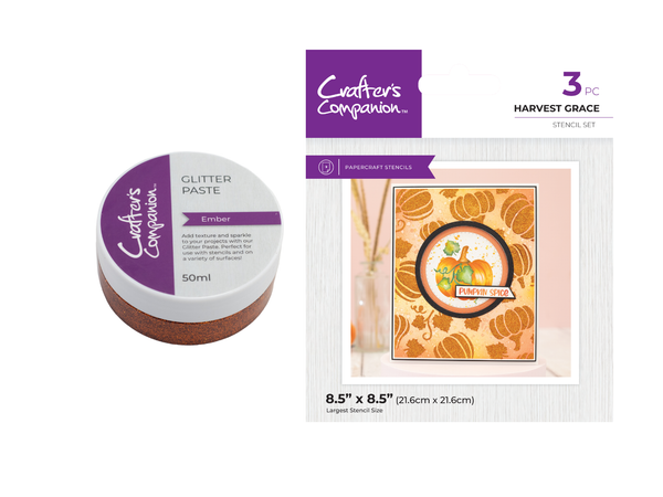 Harvest Grace Stencil & Glitter Paste Duo