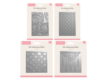 5x7 3D Embossing Folders 4pk Collection
