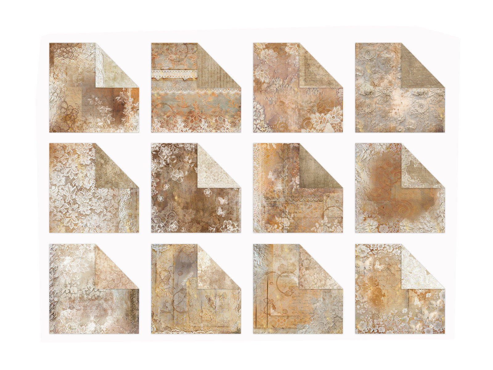 Sara Signature Antique Lace - 12" x 12" Paper Pad