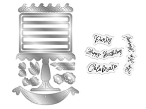 Crafter's Companion Birthday Celebrations Photopolymer Stamp & Die - Celebration Cake