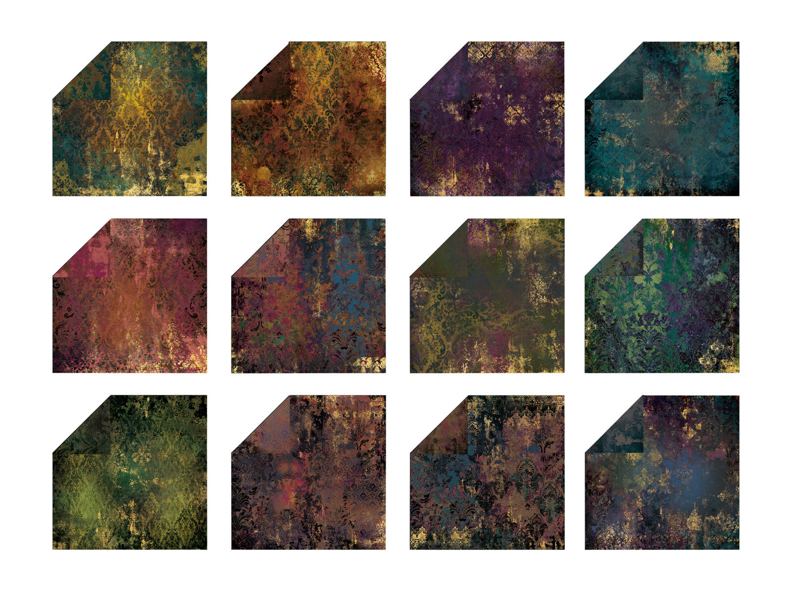 Crafter's Companion 12"x12" Paper Pad - Dark Distressed Damask