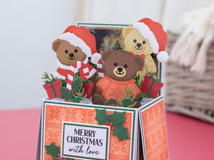Dressed Up Teddy Bear Metal Die & 2D Embossing Folder Set