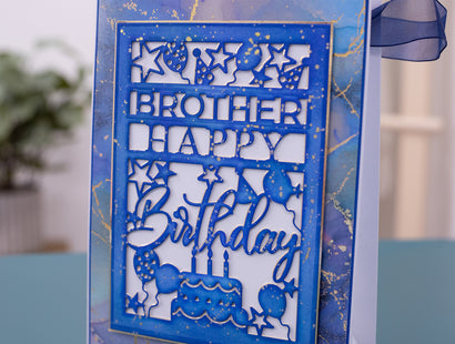 Happy Birthday Interchangeable Sentiment Create-a-Card Metal Die Set