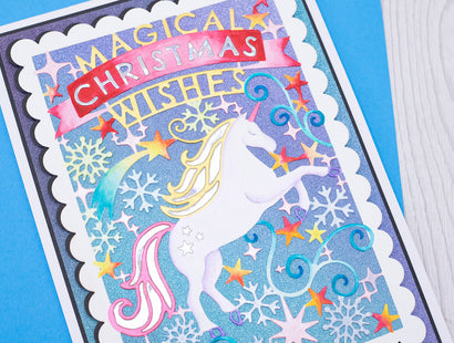 Magical Christmas Unicorn Create-a-Card Metal Die Set
