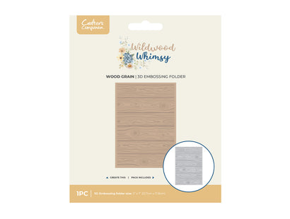 Wildwood Whimsy - Wood Grain 5" x 7" 3D Embossing Folder