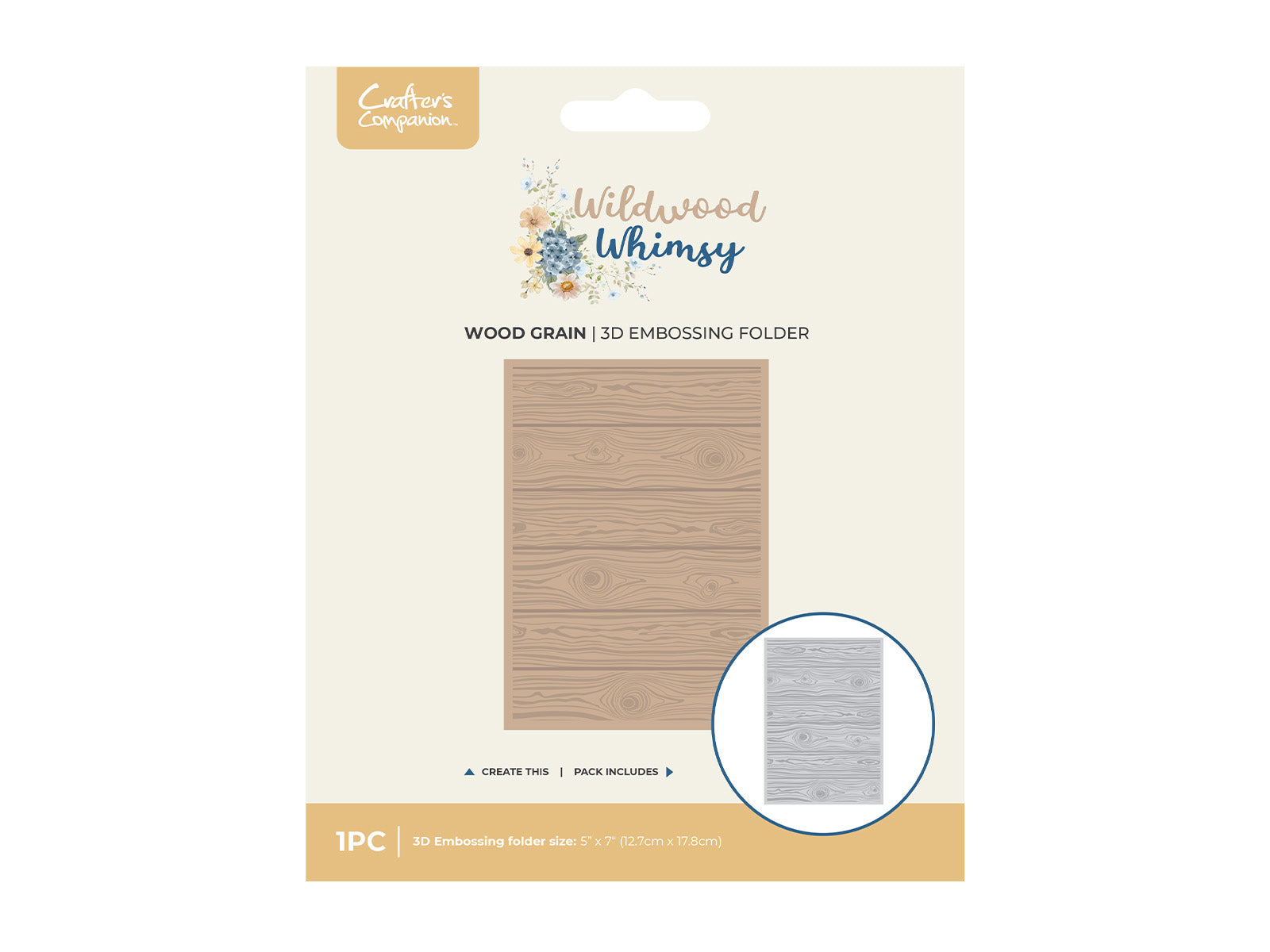 Wildwood Whimsy - Wood Grain 5" x 7" 3D Embossing Folder