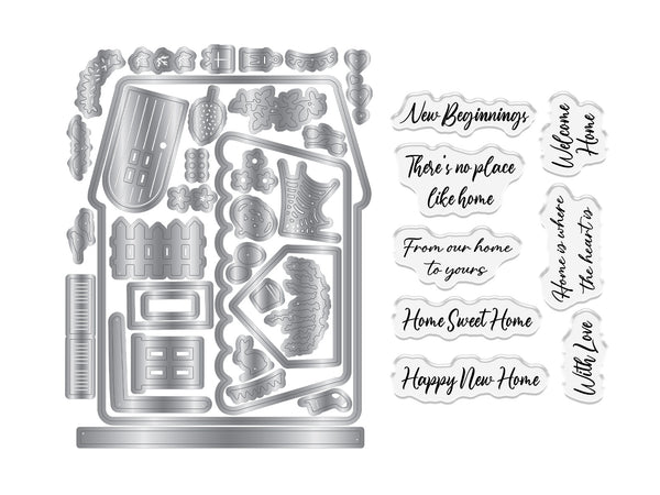 Seasonal House Stamp & Metal Die Set