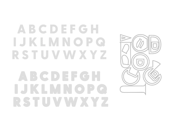 Large Alphabet Stencil & Metal Die Set