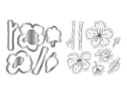 Natures Garden Lunar Blooms Stamp & Die - Floral Harmony