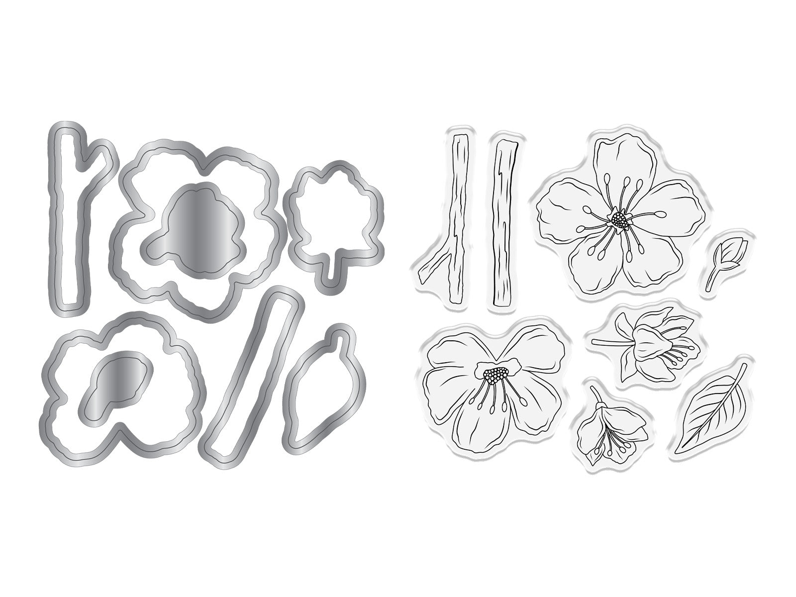 Natures Garden Lunar Blooms Stamp & Die - Floral Harmony