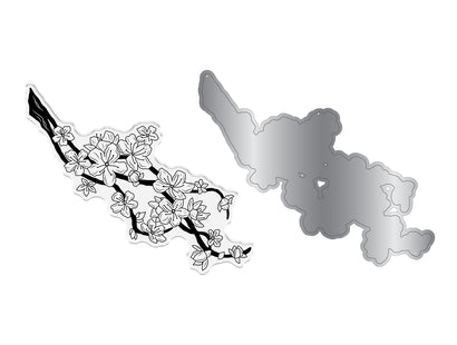 Natures Garden Lunar Blooms Stamp & Die - Cherry Blossom