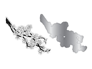 Natures Garden Lunar Blooms Stamp & Die - Cherry Blossom