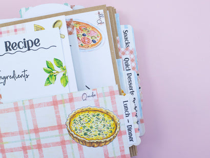 Recipe Book Tabs & Sentiment Stamp & Metal Die Set