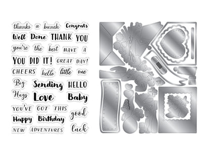 Hands and Banners Celebration Stamp & Metal Die Set