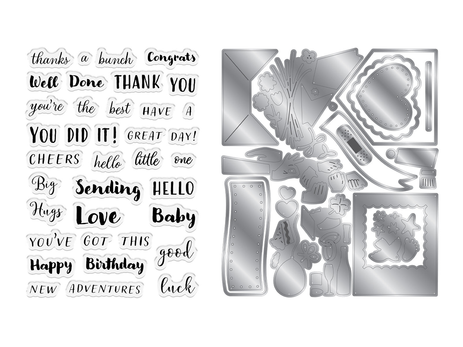 Hands and Banners Celebration Stamp & Metal Die Set