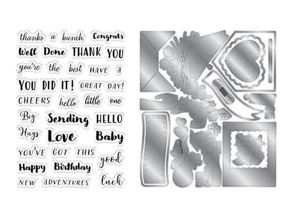 Hands and Banners Celebration Stamp & Metal Die Set