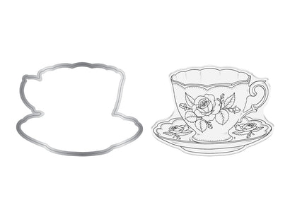 Sara Signature The Gilded Age Stamp & Die - Teacup & Saucer