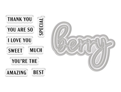 Berry Bliss - Berry Sentiment Stamp & Metal Die Set