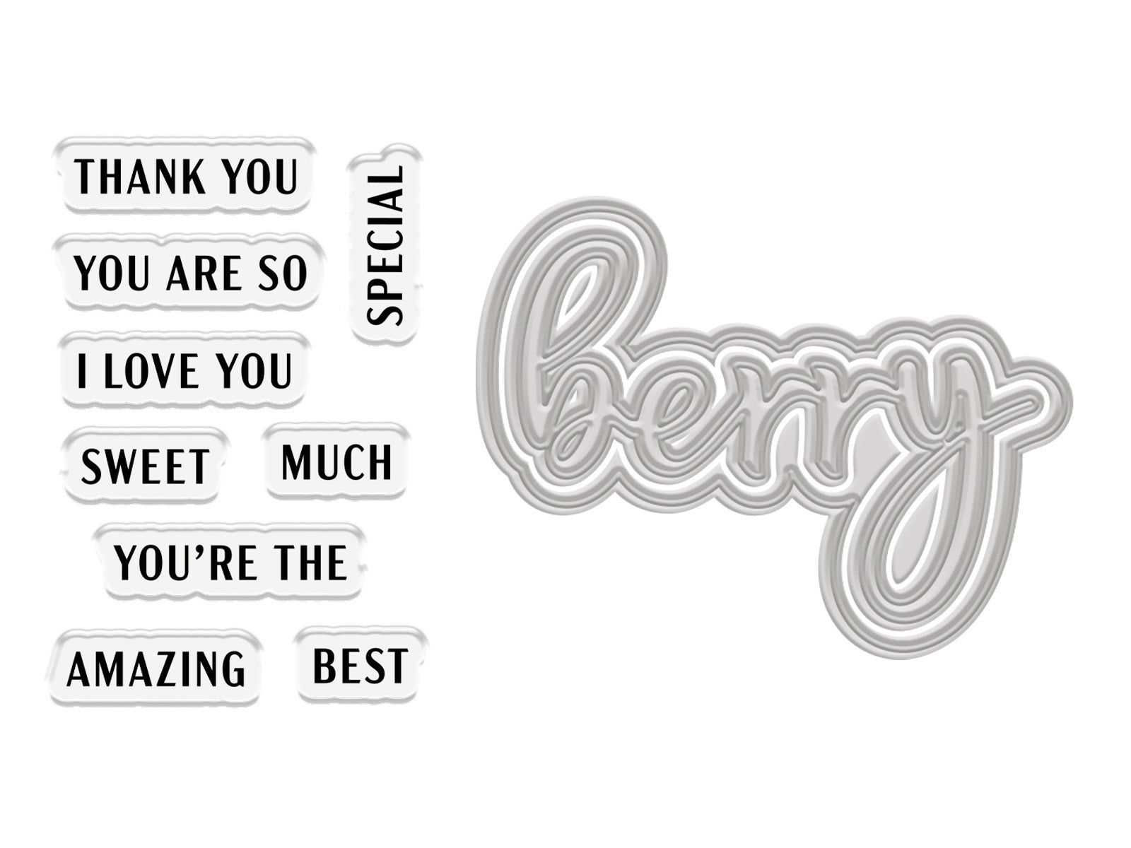 Berry Bliss - Berry Sentiment Stamp & Metal Die Set