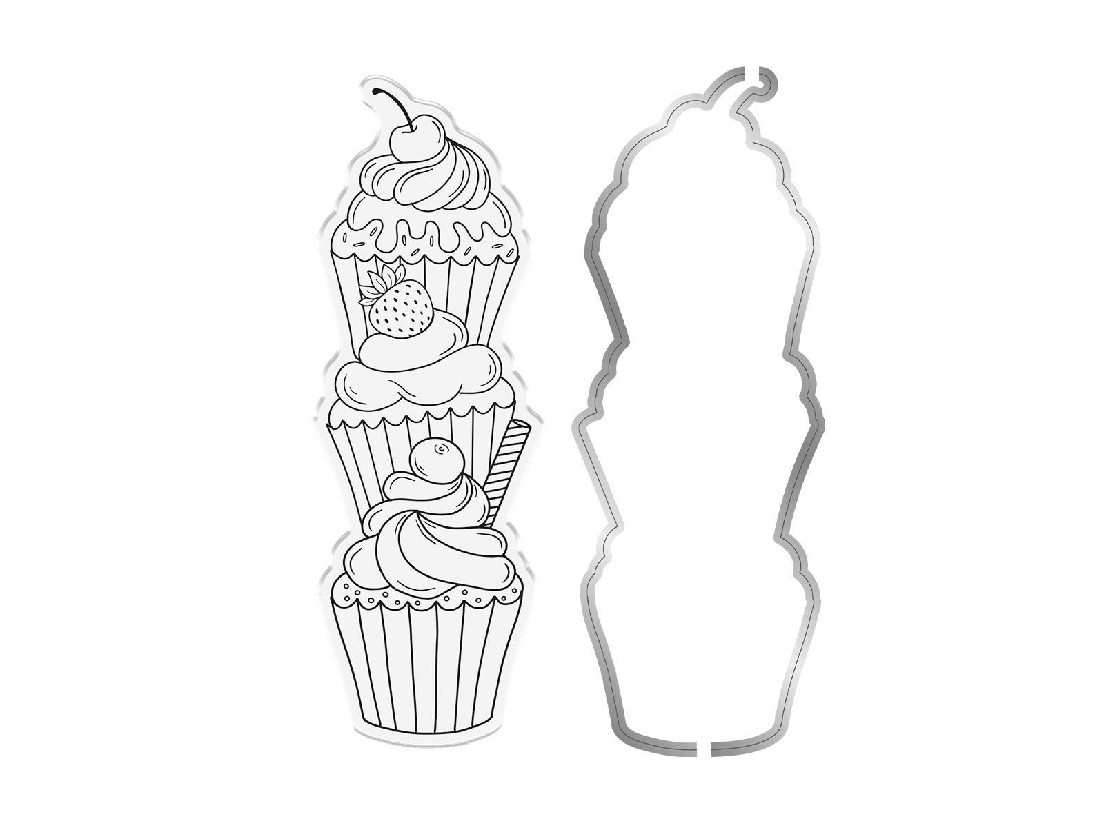 Cupcake Stack Stamp & Metal Die