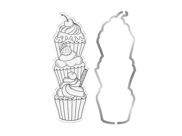 Cupcake Stack Stamp & Metal Die