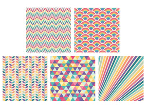 Retro Rainbow Paper Pad 12" x 12"