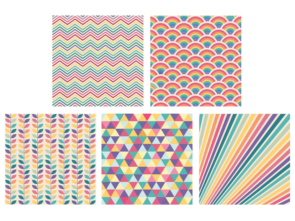 Retro Rainbow Paper Pad 12