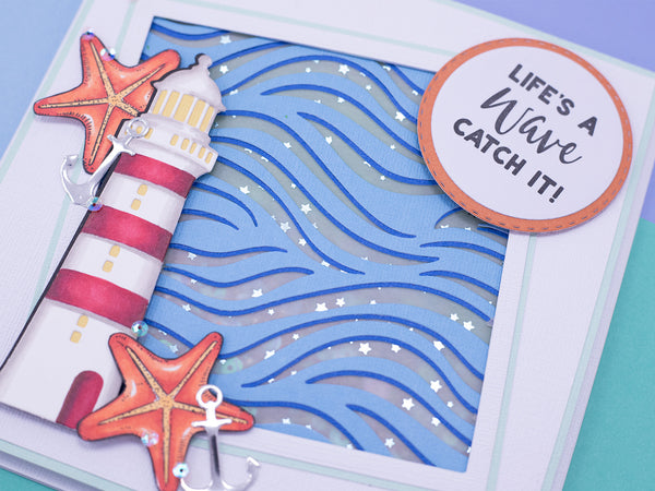 Waves Create-a-Card Metal Die Set