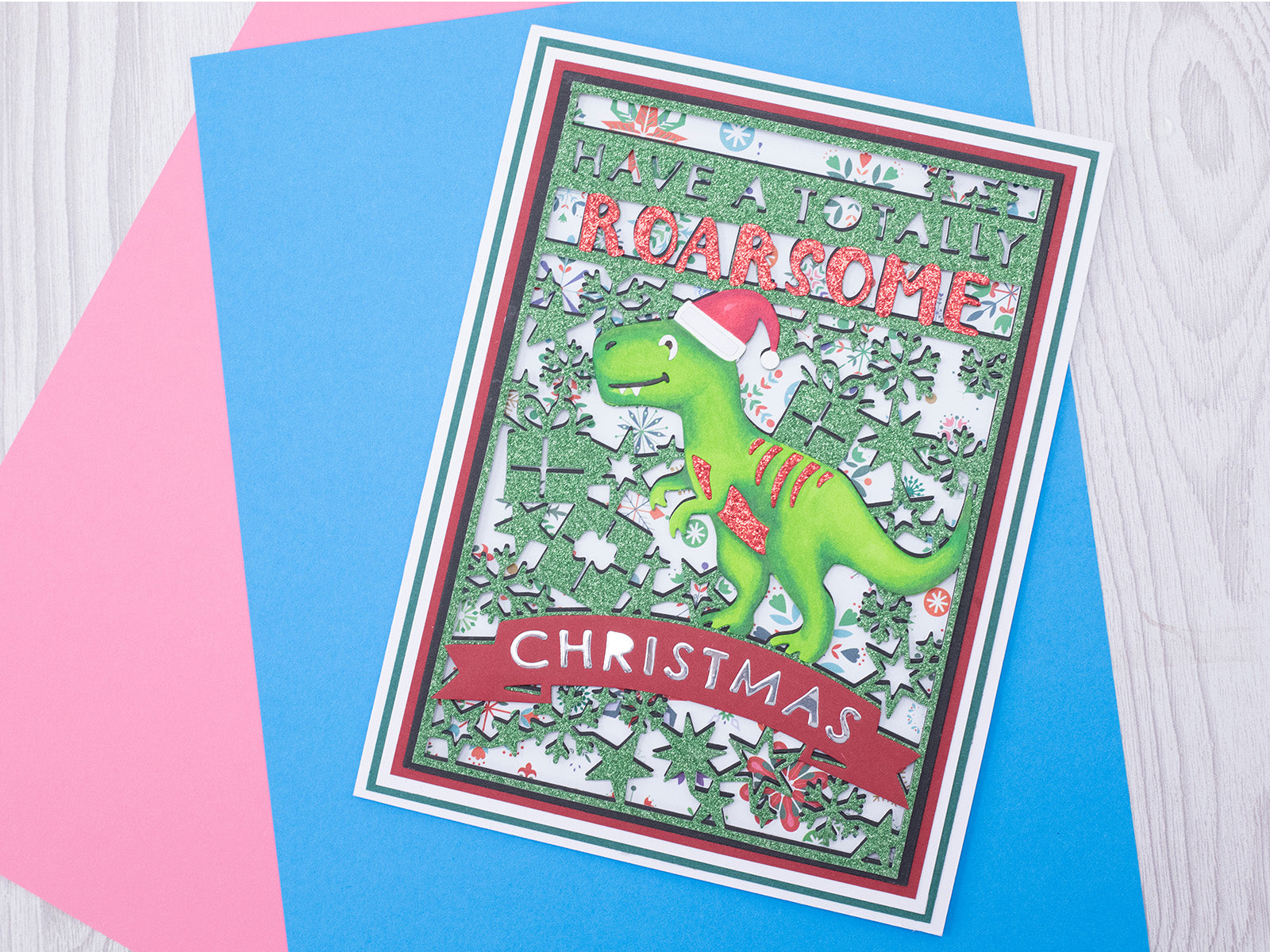Christmas Dinosaur Create-a-Card Metal Die Set