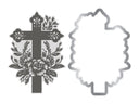 Ornate Floral Cross LetterPress Press Plate & Metal Die Set