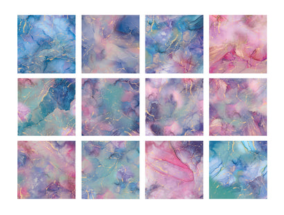 Natures Garden Lunar Blooms - 8”x8” Marble Paper Pad 24 Sheets