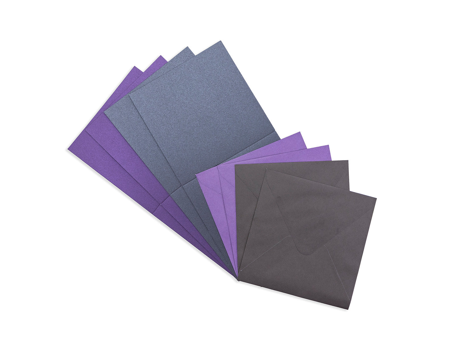 Crafter's Companion 6" x 6" Pearl Card & Envelope Packs - Purple & Black 80 Pack
