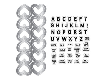 Crafter’s Companion Stamp & Die Kit - Love Hearts