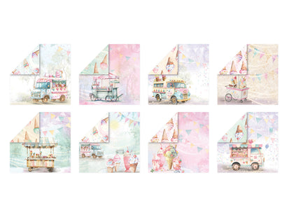 Life is Sweet - Pastel Pearlescent Vintage Ice Cream Paper Pad 6" x 6"