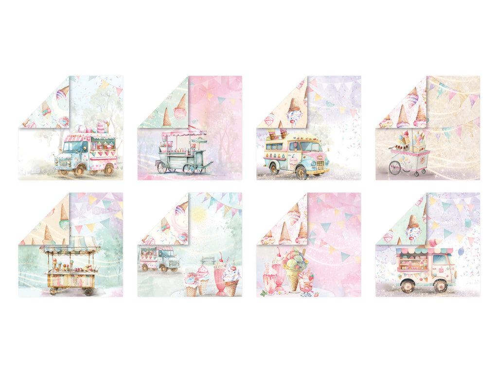 Life is Sweet - Pastel Pearlescent Vintage Ice Cream Paper Pad 6