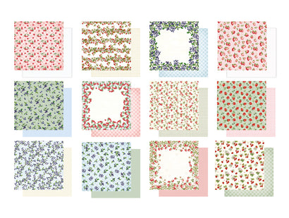 Berry Bliss - Vintage Berries Linen Paper Pad 12" x 12"