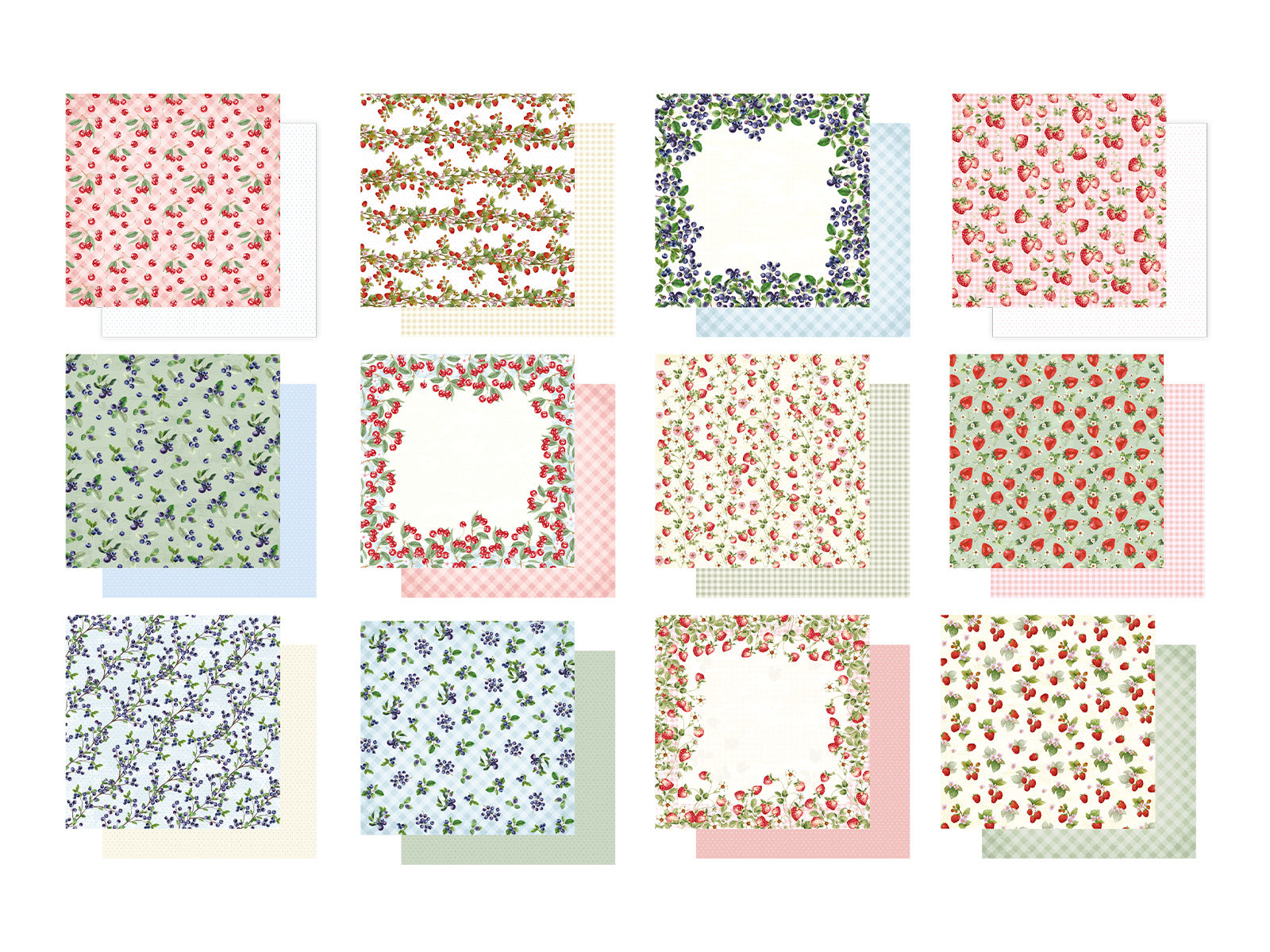 Berry Bliss - Vintage Berries Linen Paper Pad 12" x 12"