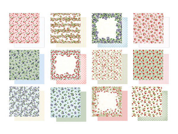 Berry Bliss - Vintage Berries Linen Paper Pad 12
