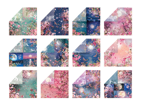 Natures Garden Lunar Blooms - 12”x12” Paper Pad