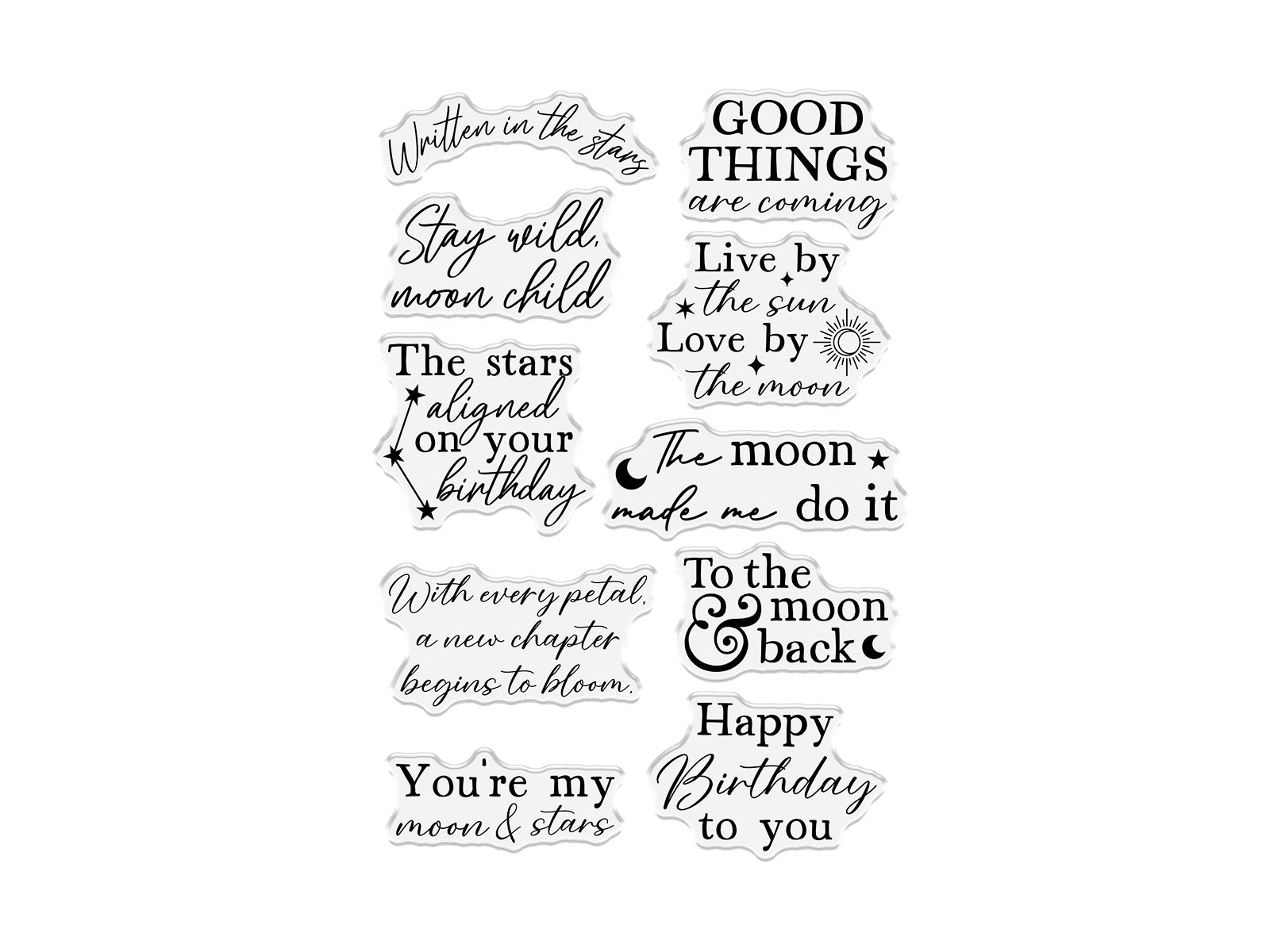 Natures Garden Lunar Blooms Clear Acrylic Stamp - Moonlit Messages
