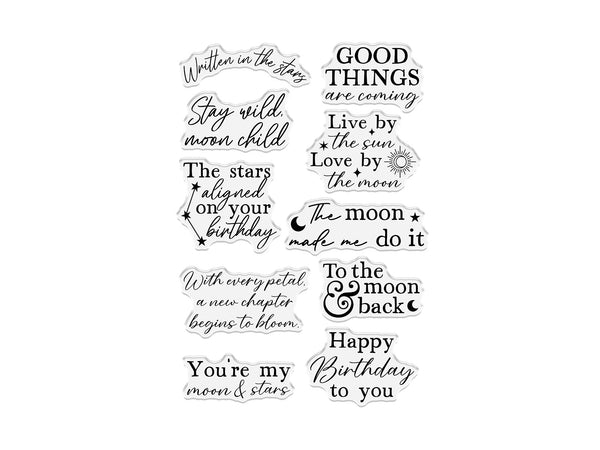 Natures Garden Lunar Blooms Clear Acrylic Stamp - Moonlit Messages