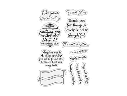 Sara Signature Antique Lace - Banners & Heartfelt Sentiments Stamp Set
