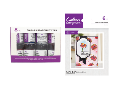 Crafter's Companion Colour Creation Powder with FREE Floral Acrylic Stamp
