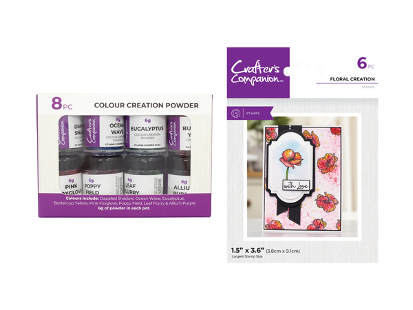 Crafter's Companion Colour Creation Powder with FREE Floral Acrylic Stamp