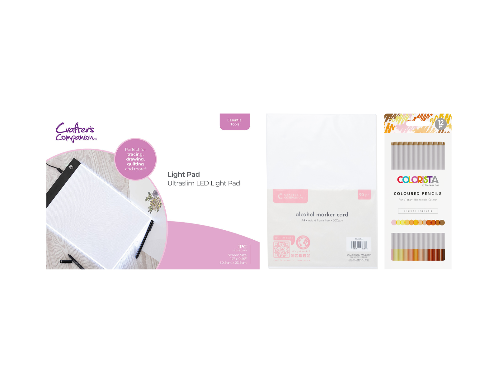 Crafter's Companion Light Pad with Card & Colouring Pencils
